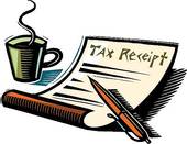 tax receipt and coffee