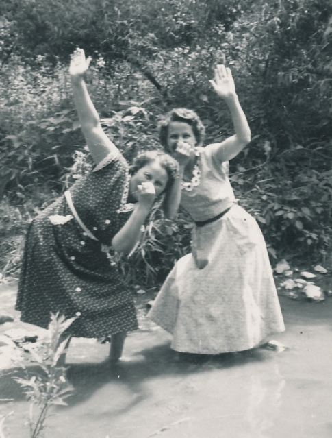 Mom (on left) and her sister Hilda being themselves!